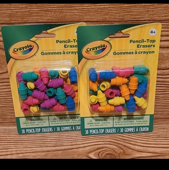 Crayola Set of 30 Pencil Top Erasers Back to School Kids (2) - Picture 3 of 4